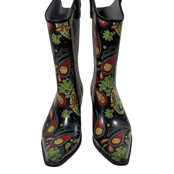 Nomad Yippy Paisley Psychedelic Western Wellies Rain Boot Women's 11 - Picture 2 of 16